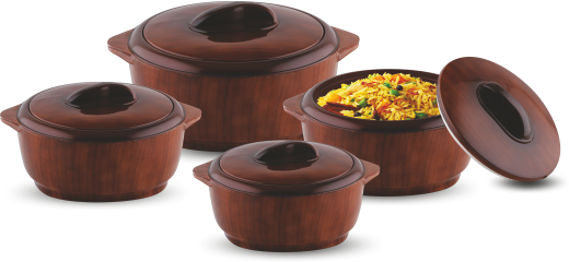 Walnut Classic Insulated Plastic Casserole Set
