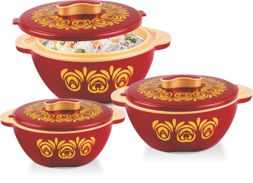 Ruby Fest Insulated Plastic Casserole Set