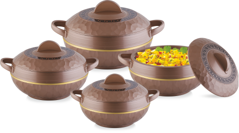 Hammer Finish Insulated Plastic Casserole Set