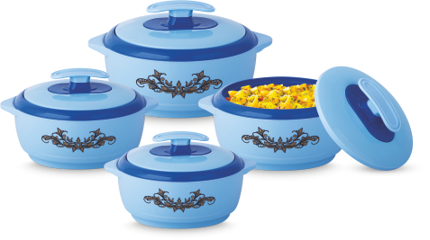 Sky Blue Insulated Plastic Casserole Set