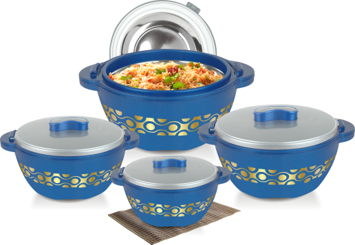 Blue Majesty Insulated Plastic Casserole Set