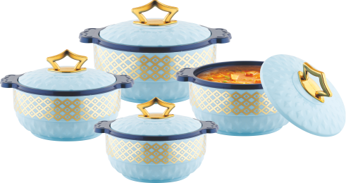 Blue Gold Crown Insulated Casserole Set