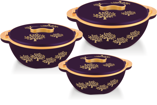 Royal Plum Insulated Plastic Casserole Set